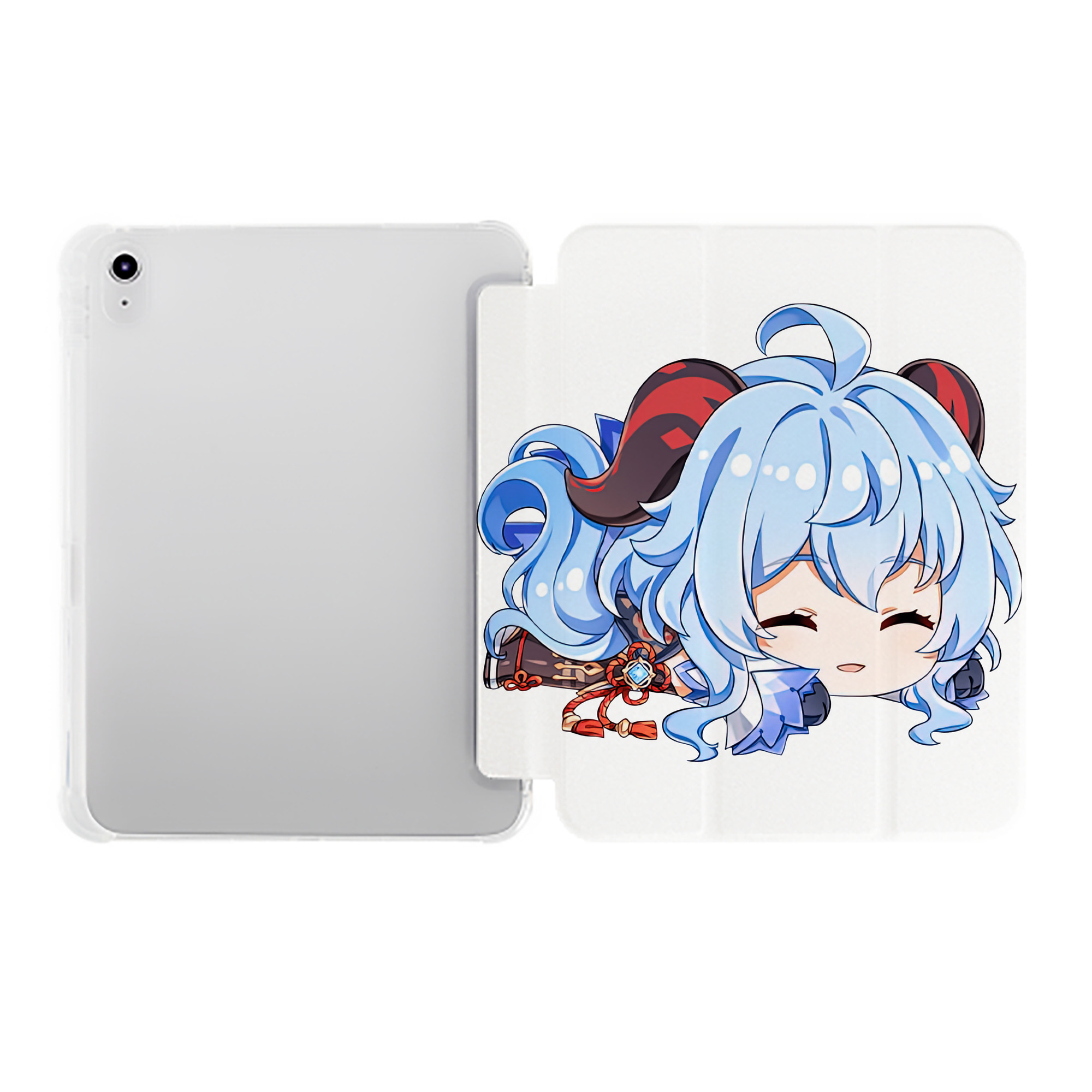 げんし神 甘雨 かんう genshin Ganyu IPad ケース ペン収納付き 三つ折りスタンド PUレザー×シリコン 対応機種9.5/10.5/10.9インチ